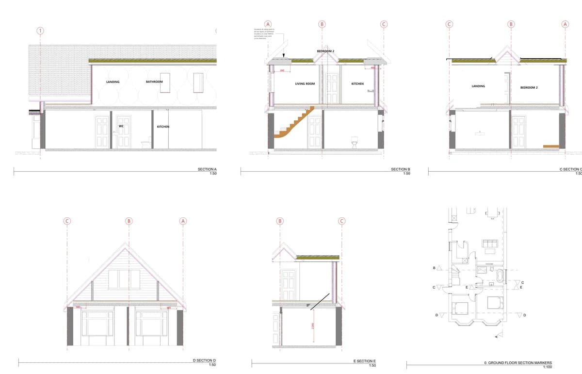 A structural section drawing